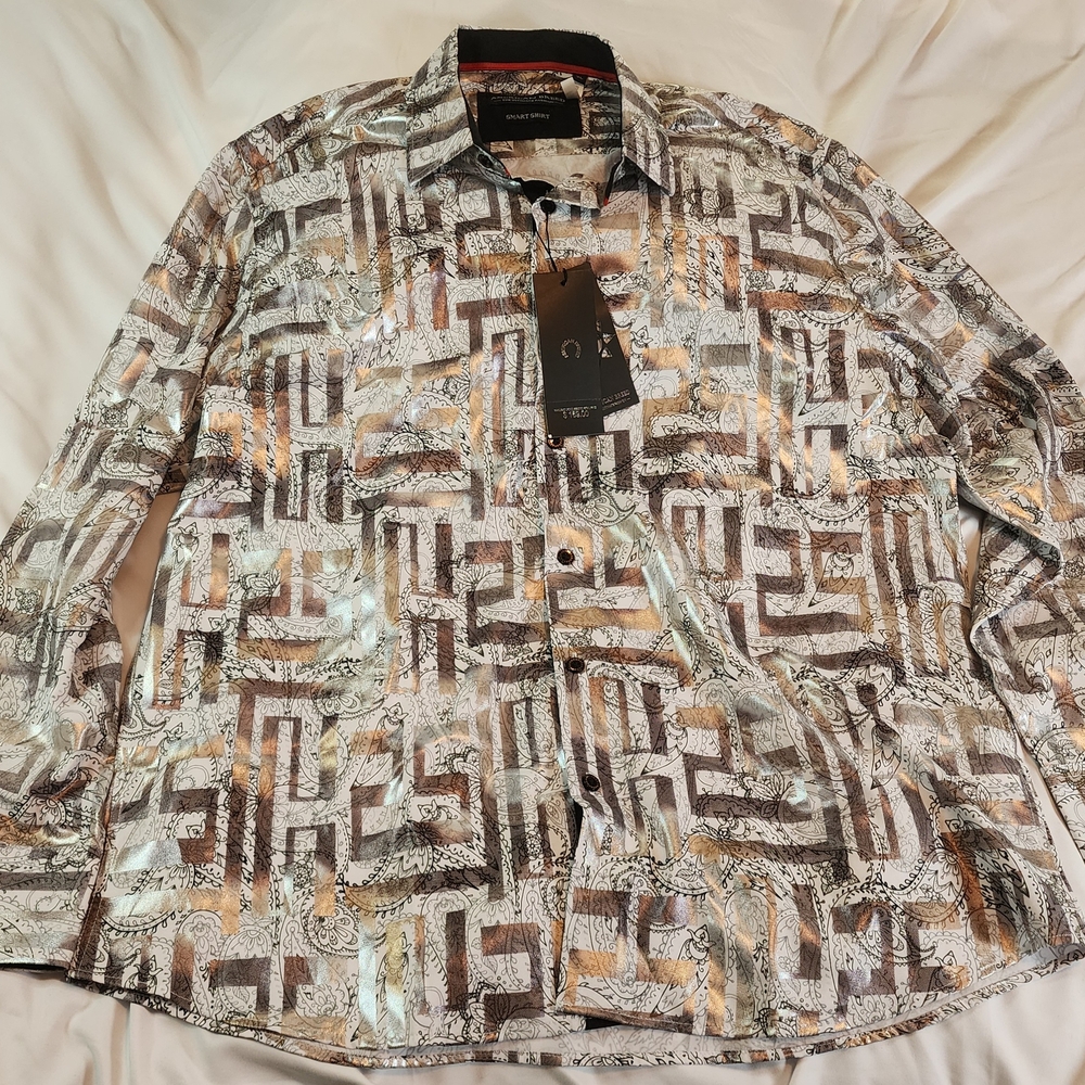 American Breed GOLD Graphic Print Shirt Size XL NWT